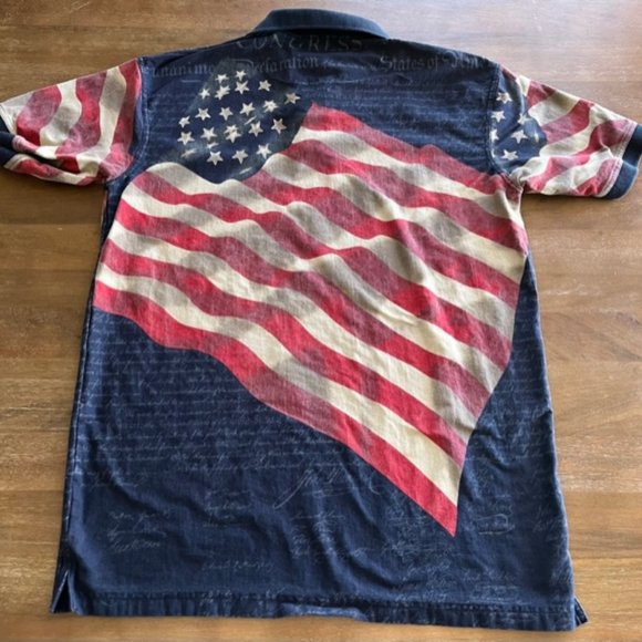 American Summer Clothing Co Mens Polo American Flag Patriotic Design Size XL - Picture 4 of 7